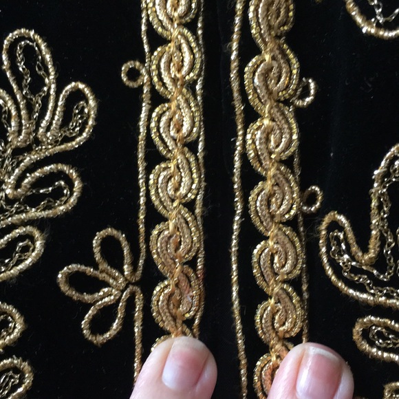Vintage Velvet with Gold Trim Evening Jacket - Picture 8 of 8